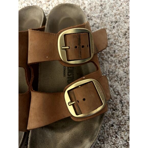 Womens Birkenstock Arizona Big Buckle Slide Sandal Cognac - Picture 3 of 5